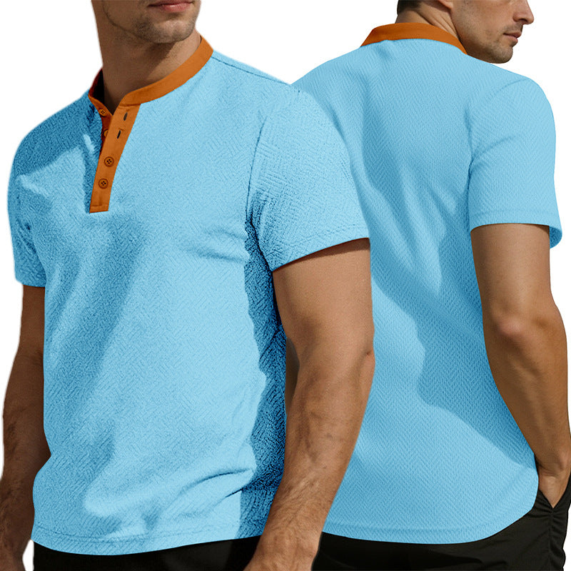 KZZ Men's Breathable Solid-Color Casual T-Shirt