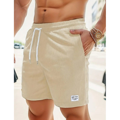 KZZ Men's Letter Patchwork Print Pocket Shorts