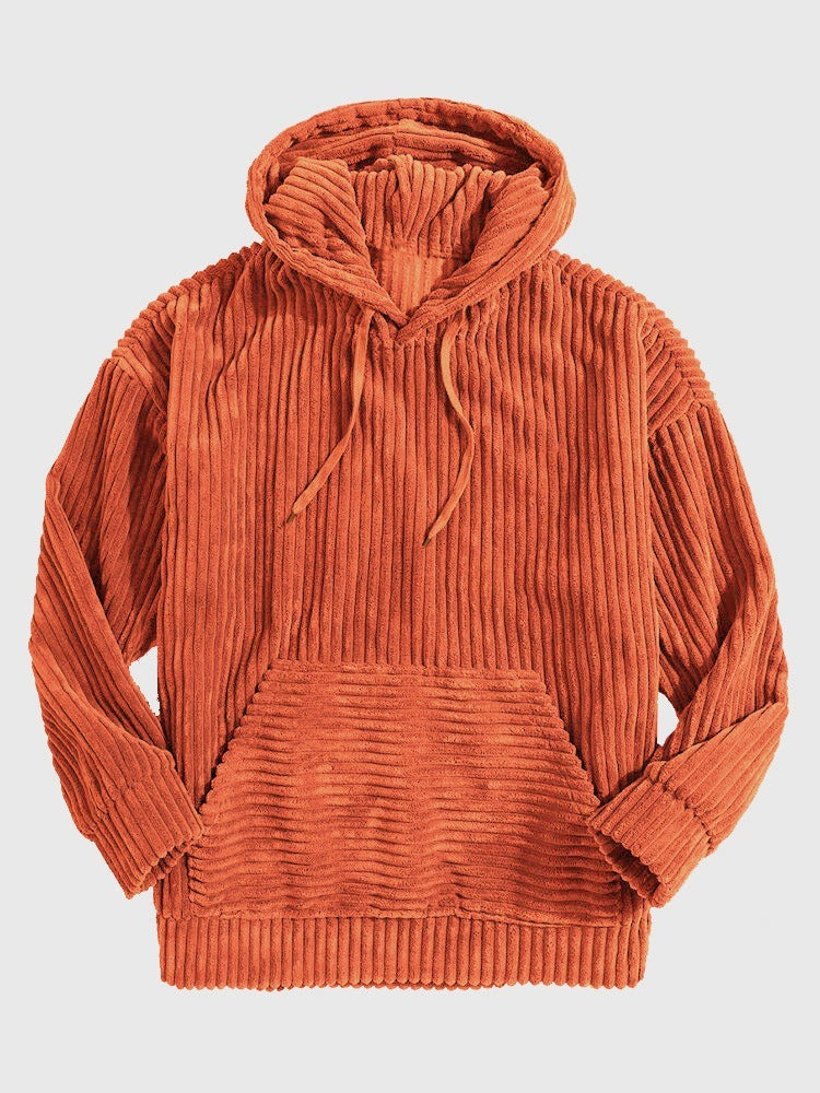 KZZ Men's Autumn/Winter Hooded Solid Color Hoodie