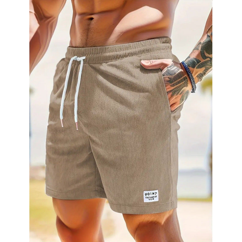 KZZ Men's Letter Patchwork Print Pocket Shorts