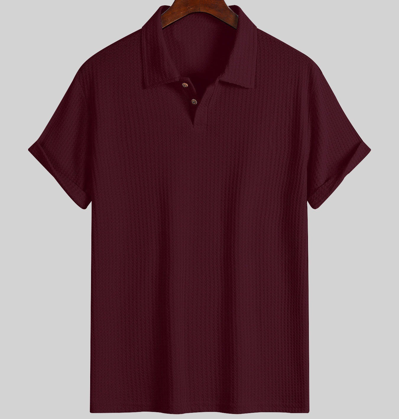 KZZ Men's solid color pique knit polo shirt