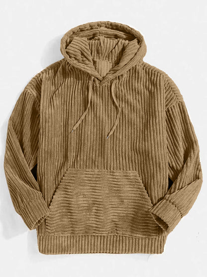KZZ Men's Autumn/Winter Hooded Solid Color Hoodie
