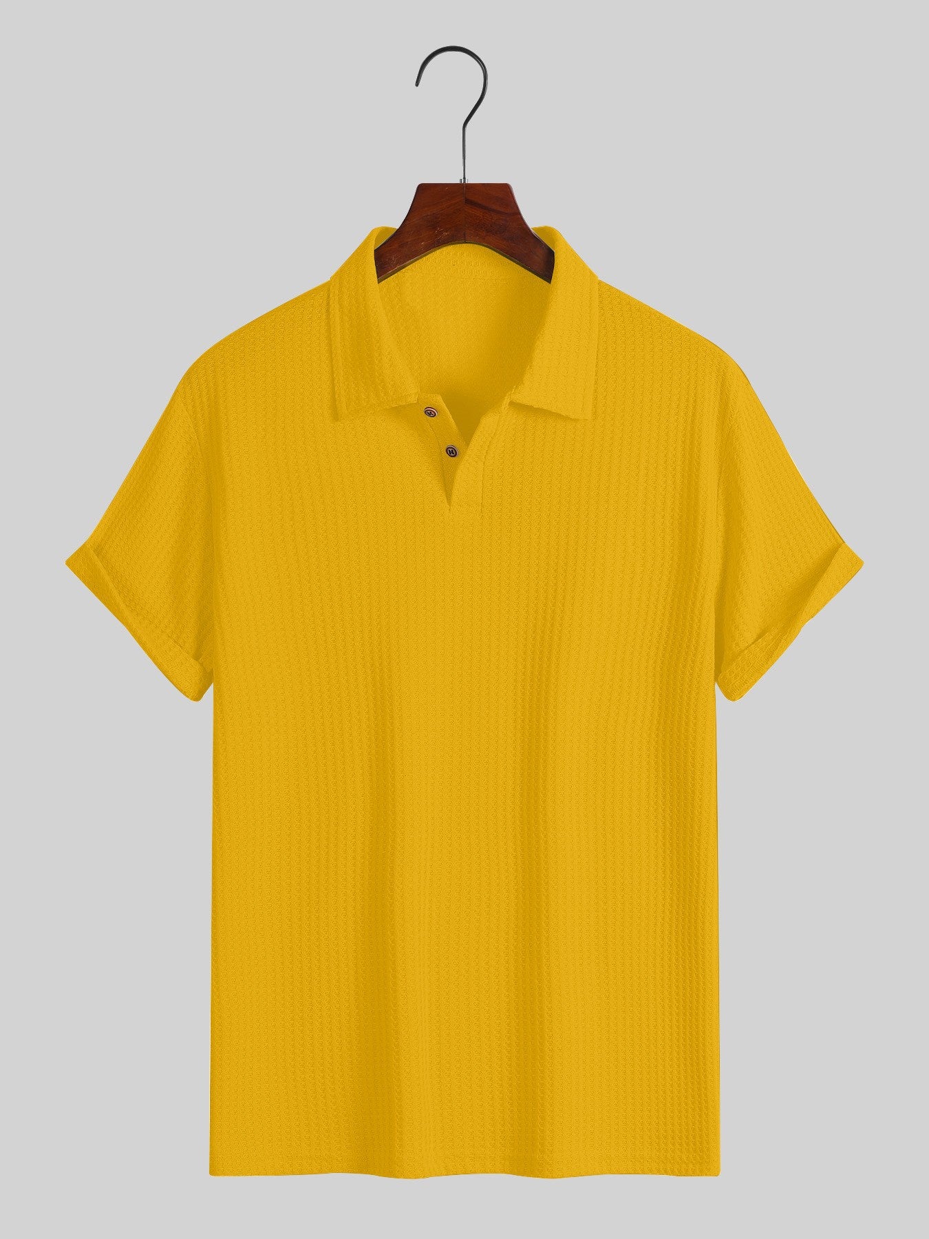 KZZ Men's solid color pique knit polo shirt