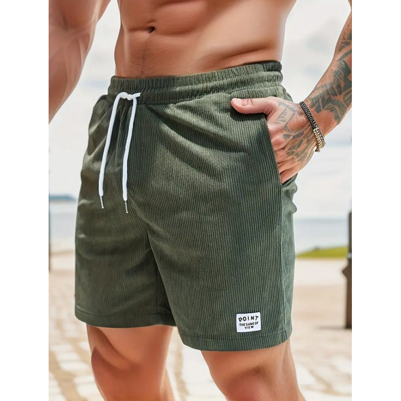 KZZ Men's Letter Patchwork Print Pocket Shorts
