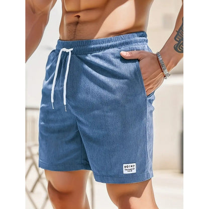 KZZ Men's Letter Patchwork Print Pocket Shorts