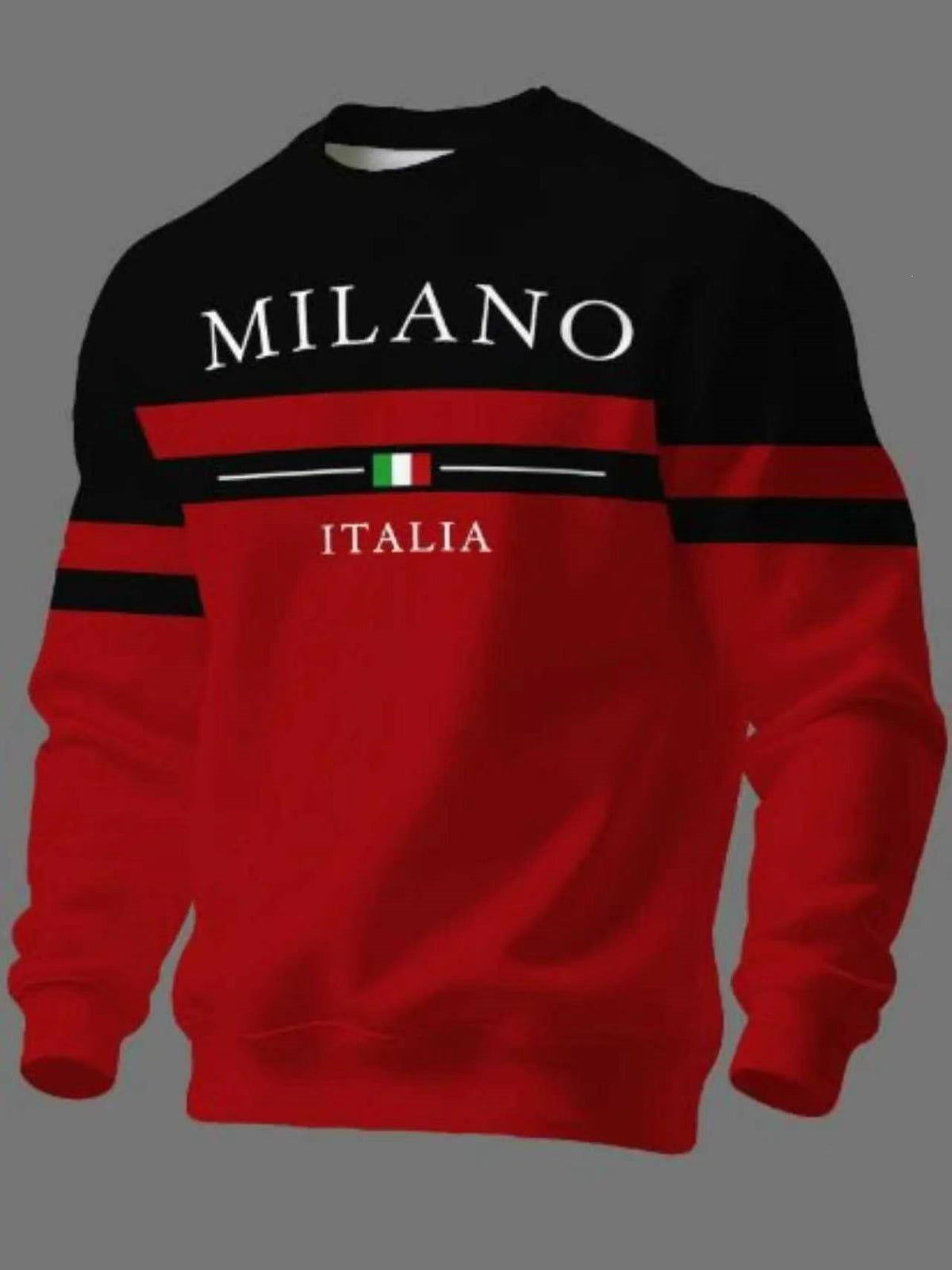 KZZ Men's Simple Striped Classic Long-Sleeve Sweatshirt