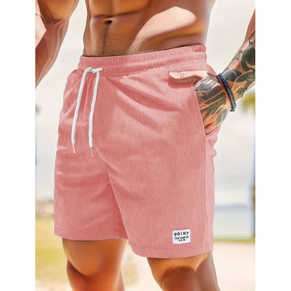 KZZ Men's Letter Patchwork Print Pocket Shorts