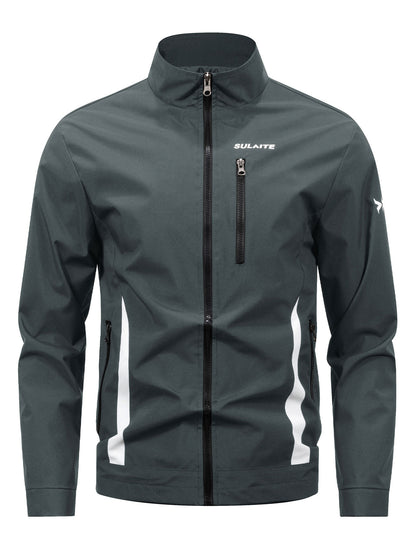 KZZ  Men's spliced contrasting letter racing jacket