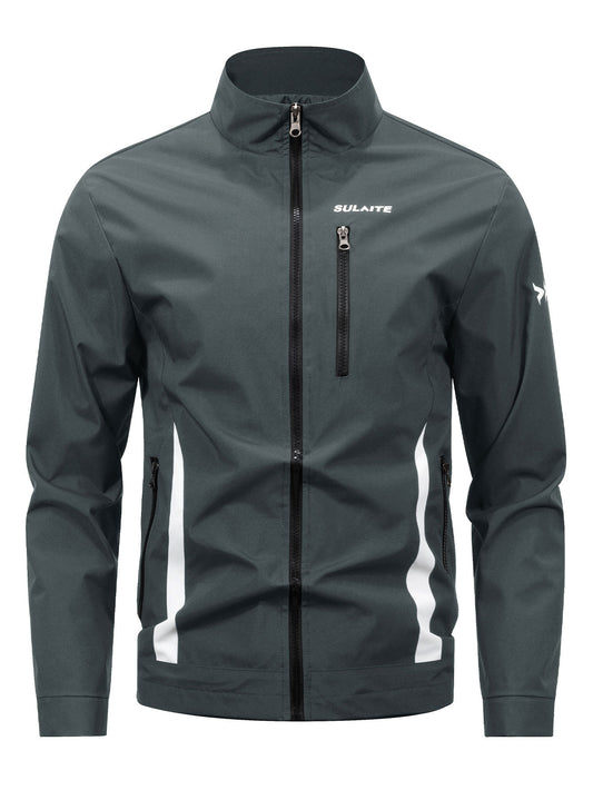 KZZ  Men's spliced contrasting letter racing jacket