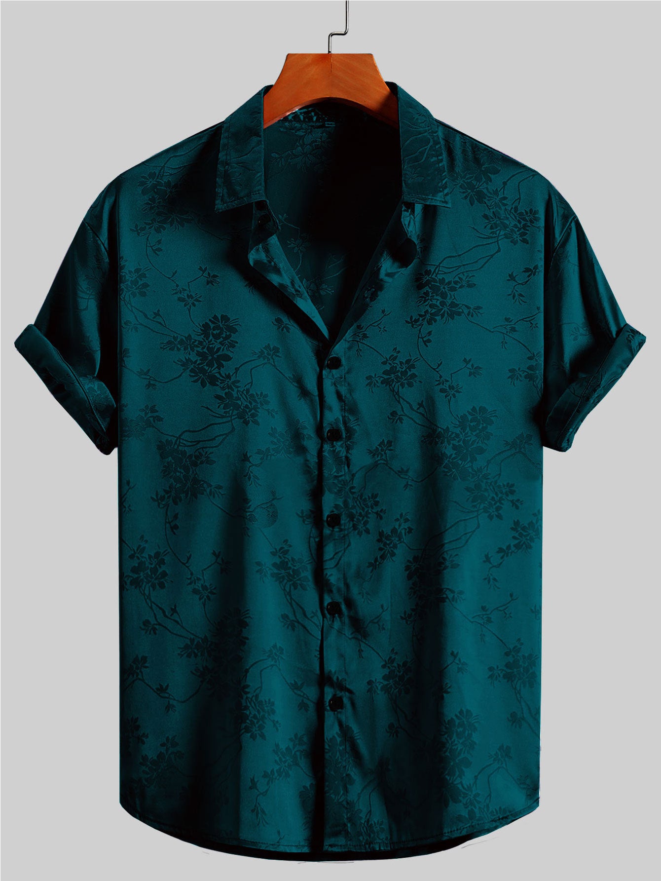 KZZ Men's Embroidered Short-Sleeve Shirt