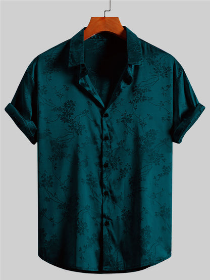 KZZ Men's Embroidered Short-Sleeve Shirt