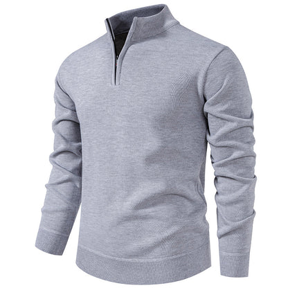 KZZ Men's Quarter Zip Sweater Slim Fit Lightweight High Neck Pullover Casual Sweater