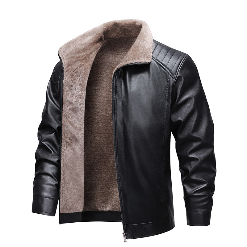 KZZ Men's Winter Leather Jacket
