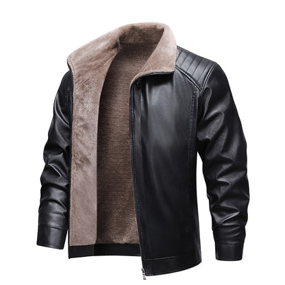 KZZ Men's Winter Leather Jacket