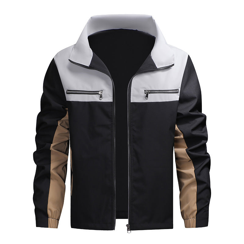 KZZ Men's Casual Stand Collar Jacket