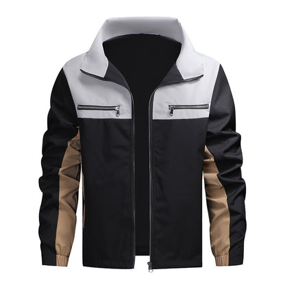 KZZ Men's Casual Stand Collar Jacket