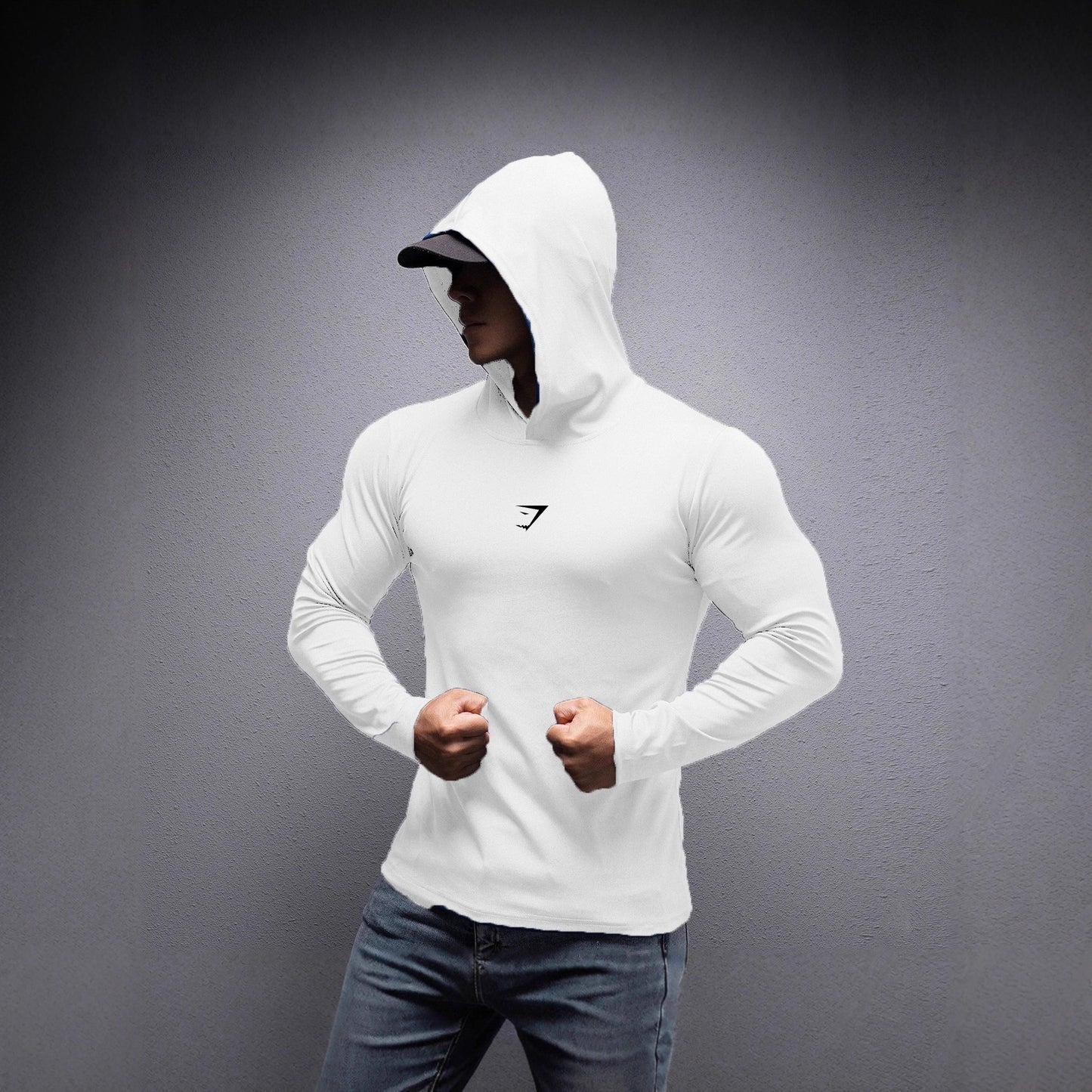KZZ Men's Long Sleeve Hooded Compression Shirt