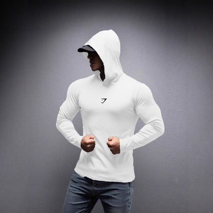 KZZ Men's Long Sleeve Hooded Compression Shirt
