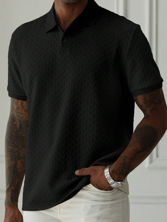 KZZ Men's Textured Polo Shirt
