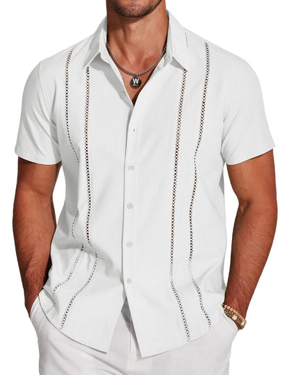 KZZ 3D Printed Short-Sleeve Shirt for Men
