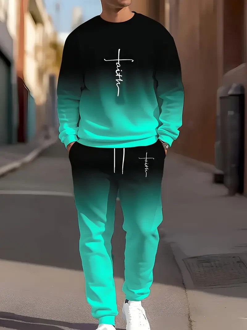 KZZ Men's casual  spring and autumn sports suit