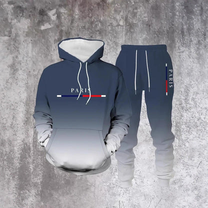 KZZ Men's Street Fashion Hoodie Set  Gradual Color Change  Hot Selling