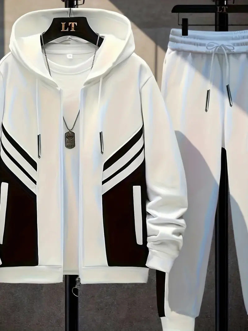 KZZ Men's Casual Hooded Tracksuit