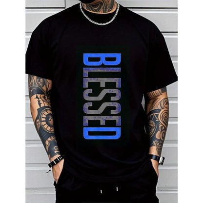KZZ Men's Plus Size Casual Crew Neck T-Shirt