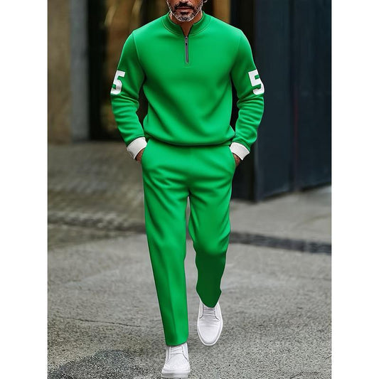 KZZ casual fashion men's digital printed sportswear set