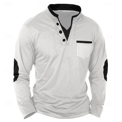KZZ Men's versatile spring, autumn, and winter collar shirt