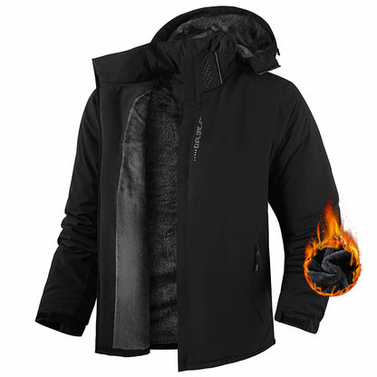 KZZ Men's Winter Ski Jacket Warm Fleece Lined Waterproof Windproof Hooded Insulated Outdoor Jacket