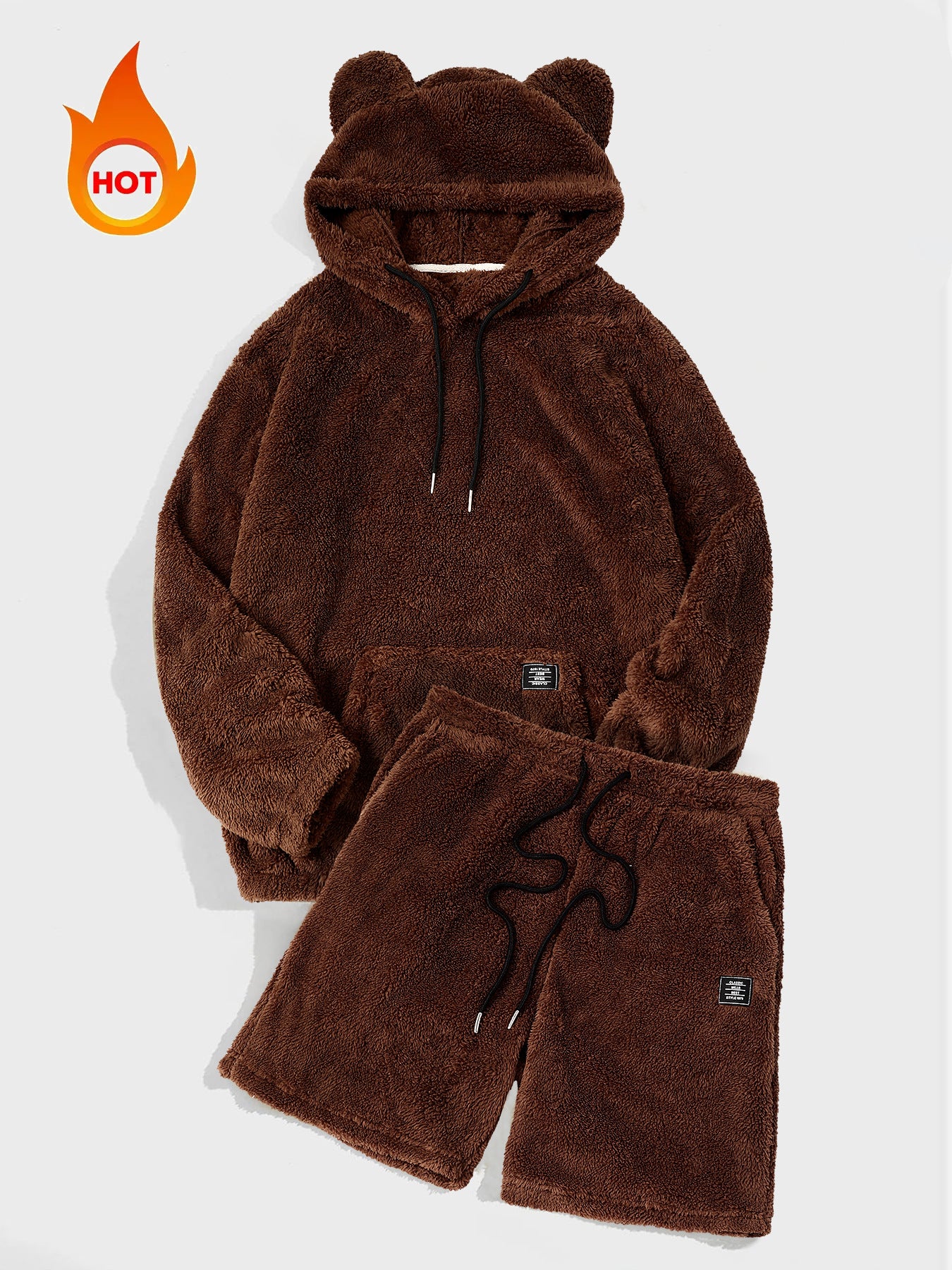 KZZ Men's Hooded Sweatshirt Shorts Set, Very Worthwhile Hoodie Top Pants Two-Piece Suit