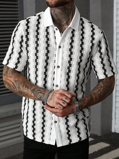 KZZ Stylish and Elegant Men's Plaid Shirt