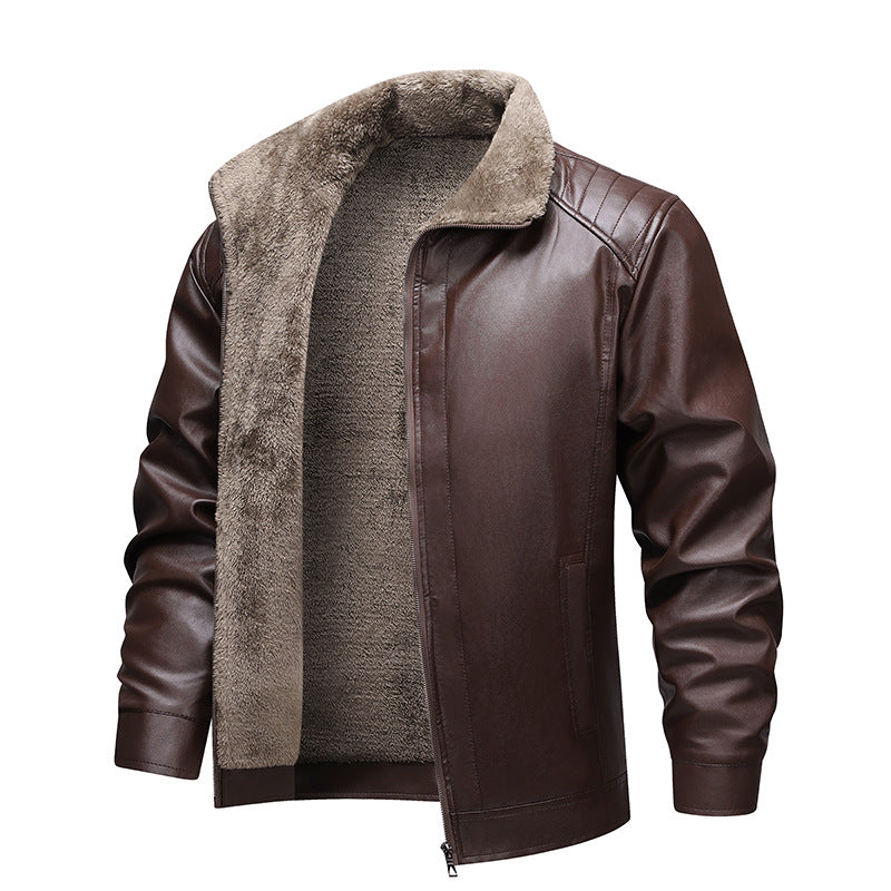 KZZ Men's Winter Leather Jacket
