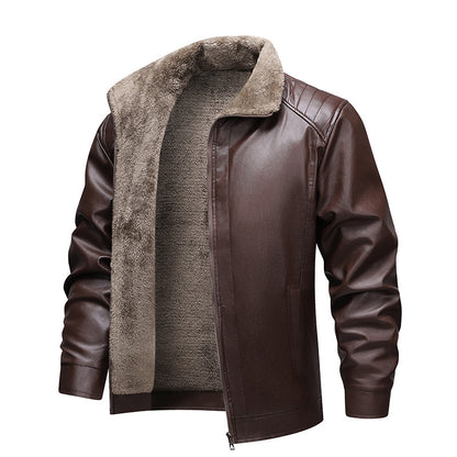 KZZ Men's Winter Leather Jacket