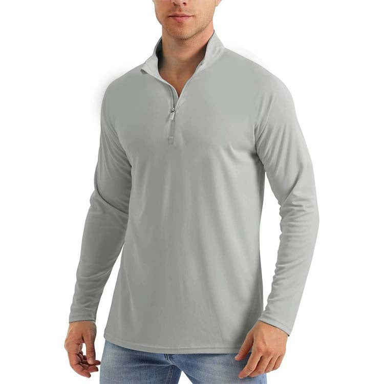 KZZ Men's  Zip Shirt  Quick Dry Lightweight Long Clothing Sports Casual Wear