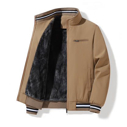 KZZ Men's Autumn Winter New Casual Trendy Stand Collar Jacket