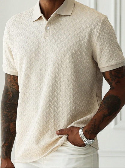 KZZ Men's Textured Polo Shirt