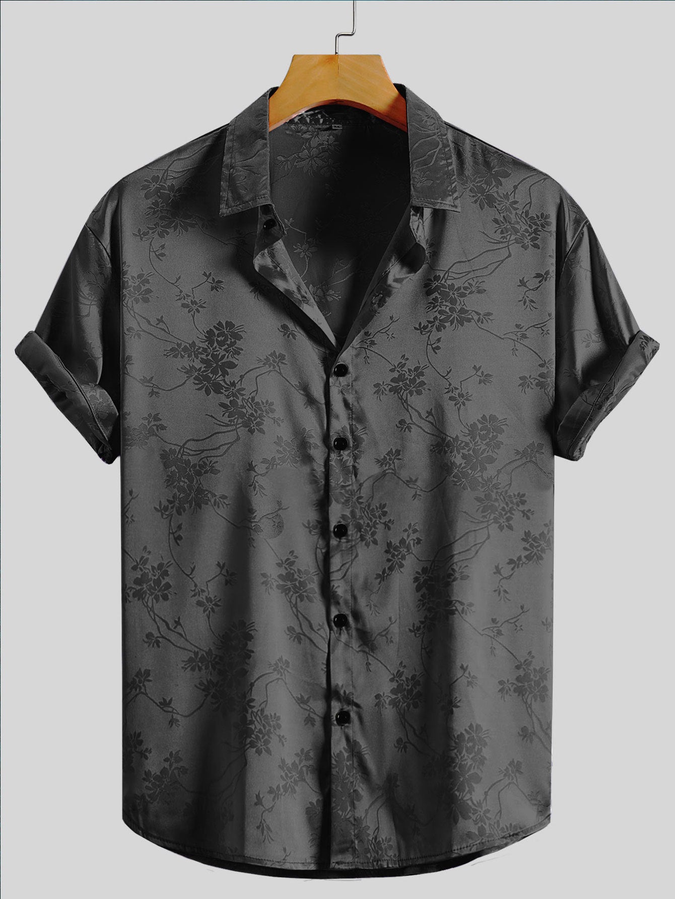 KZZ Men's Embroidered Short-Sleeve Shirt