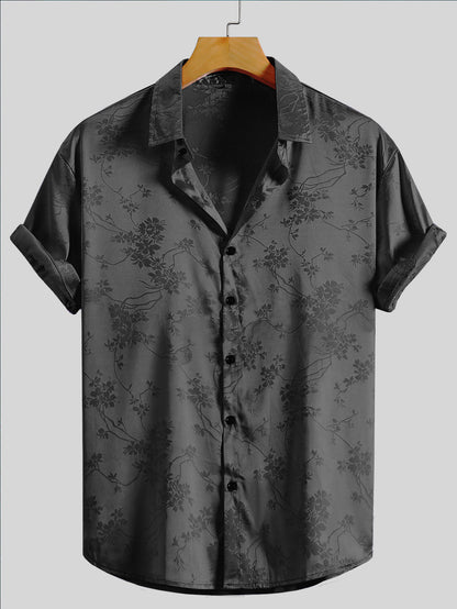 KZZ Men's Embroidered Short-Sleeve Shirt