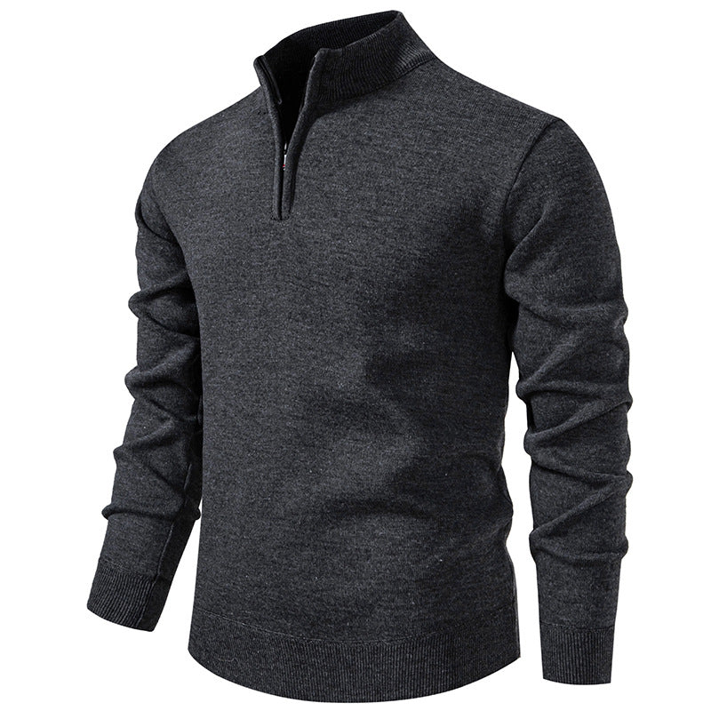 KZZ Men's Quarter Zip Sweater Slim Fit Lightweight High Neck Pullover Casual Sweater