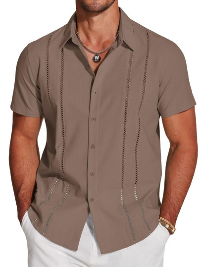 KZZ 3D Printed Short-Sleeve Shirt for Men