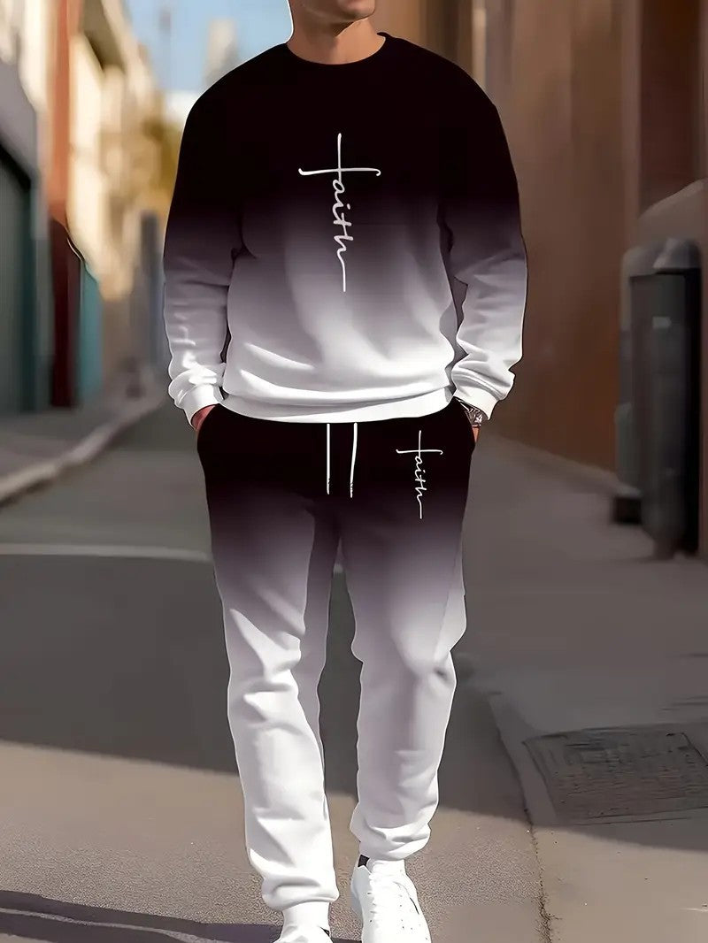 KZZ Men's casual  spring and autumn sports suit