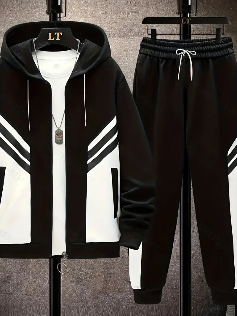 KZZ Men's Casual Hooded Tracksuit