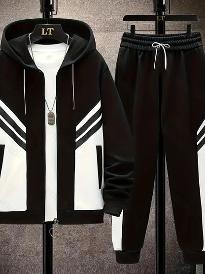 KZZ Men's Casual Hooded Tracksuit