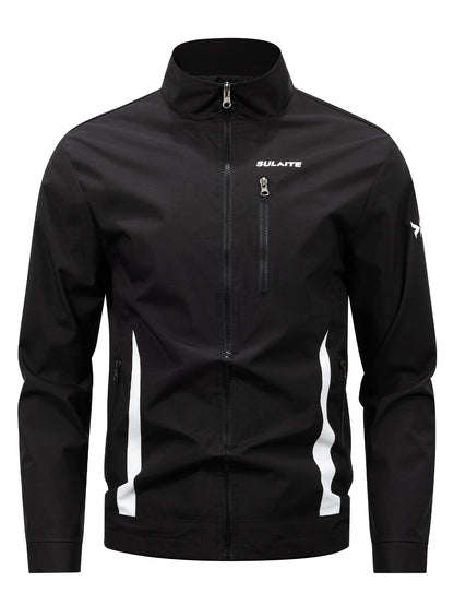 KZZ  Men's spliced contrasting letter racing jacket