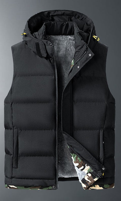 KZZ Plus size men's autumn and winter hooded vest