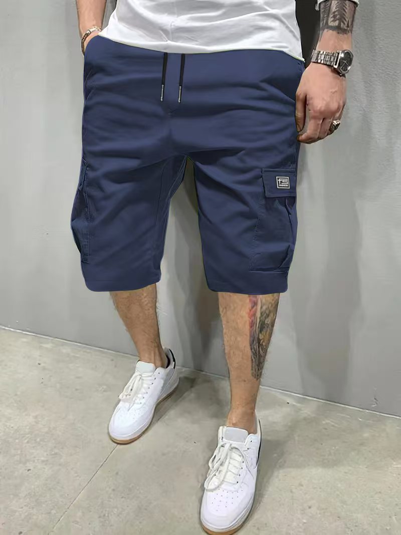 KZZ Men's Shorts, Slanted Pockets, Versatile Casual Pants