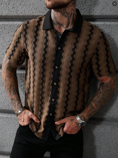 KZZ Stylish and Elegant Men's Plaid Shirt