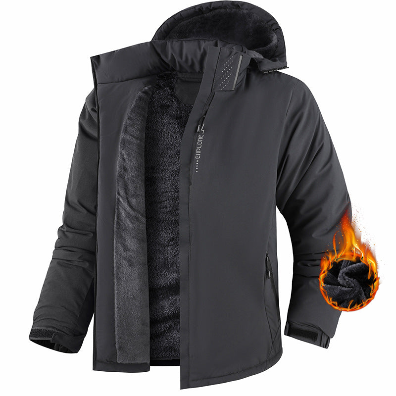 KZZ Men's Winter Ski Jacket Warm Fleece Lined Waterproof Windproof Hooded Insulated Outdoor Jacket
